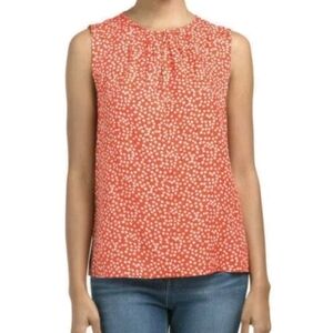 Rebecca Taylor Malia Floral Silk Sleeveless Keyhole Blouse Top Silk